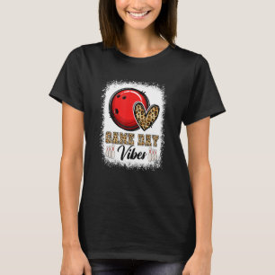 Bleached Bowling Game Day Vibes Bowling Mum Game D T-Shirt