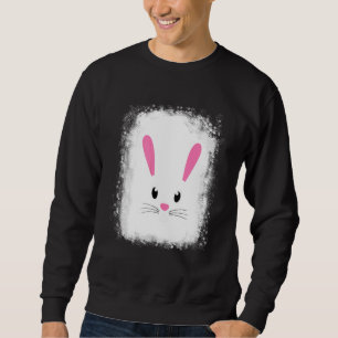 Bleached Bunny Face Leopard Glasses Headband Happy Sweatshirt