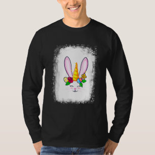 Bleached Bunny Face Leopard Glasses Headband Happy T-Shirt