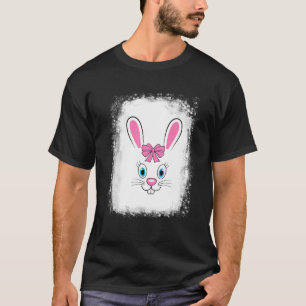 Bleached Bunny Face Leopard Glasses Headband Happy T-Shirt