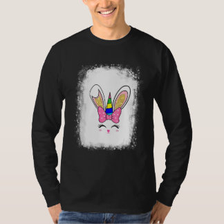 Bleached Bunny Face Leopard Glasses Headband Happy T-Shirt