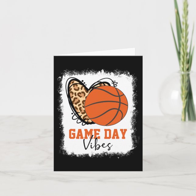 Bleached Bysketbyll Game Day Vibes Bysketbyll Mum  Card (Front)