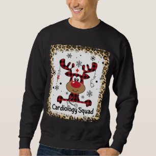 Bleached Cardiology Squad Reindeer Cardiac Nurse C Sweatshirt