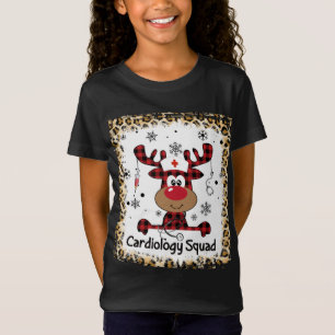 Bleached Cardiology Squad Reindeer Cardiac Nurse C T-Shirt