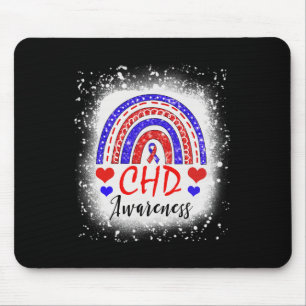 Bleached Chd Congenital Heart Defect Awareness Mon Mouse Pad
