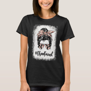 Bleached Cheer Friend Messy Bun Cheerleader Mother T-Shirt