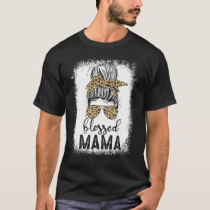 Bleached Christian Mum Messy Bun Blessed Mama Moth T-Shirt