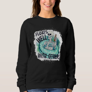 Bleached Costume Floats Well With Others Skeleton Sweatshirt