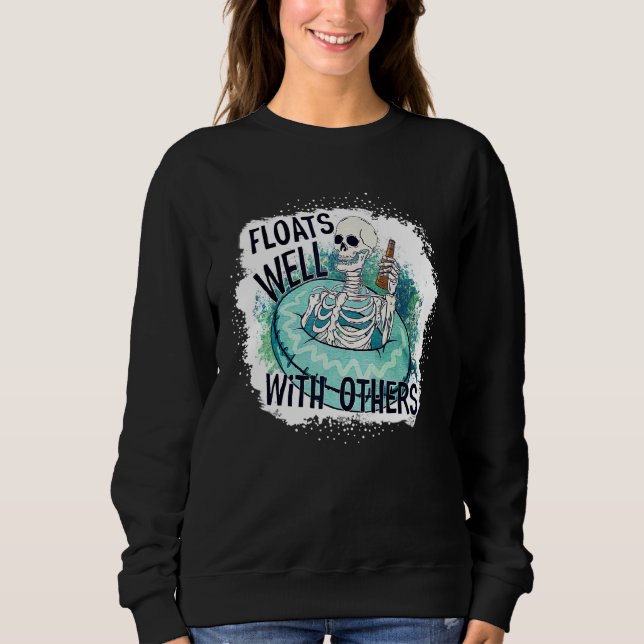 Bleached Costume Floats Well With Others Skeleton Sweatshirt (Front)