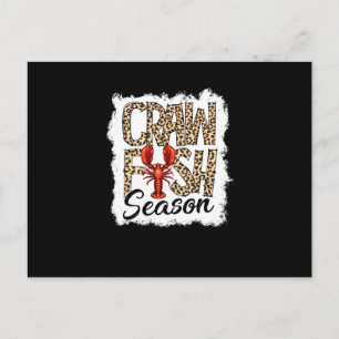Bleached Crawfish Season Leopard Crawfish Boil Announcement Postcard