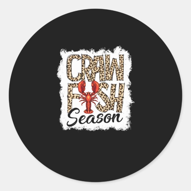 Bleached Crawfish Season Leopard Crawfish Boil Classic Round Sticker (Front)