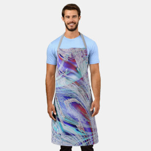 Bleached crossed bird feathers apron
