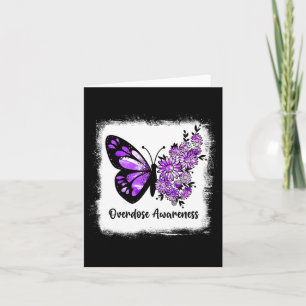 Bleached Daisy Butterfly Purple Ribbon Overdose Aw Card