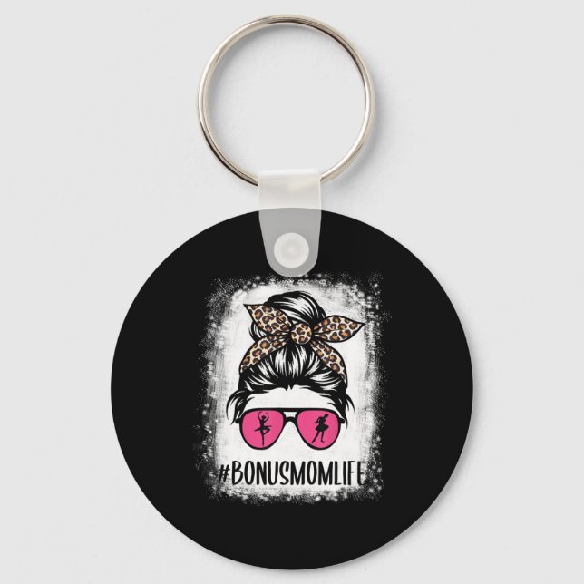 Bleached Dance Bonus Mum Messy Bun Leopard Ballet  Key Ring (Front)