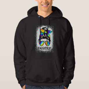 Bleached Daughter Life Messy Hair Bun Tie Dye Moth Hoodie