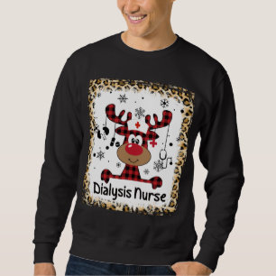 Bleached Dialysis Nurse Life Reindeer Christmas Pa Sweatshirt