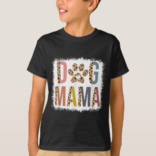 Bleached Dog Mama Leopard And Boho Mum Life Mother T-Shirt