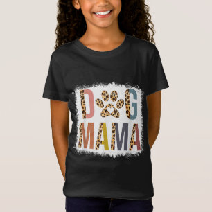 Bleached Dog Mama Leopard & Boho Mum Life Mothers  T-Shirt