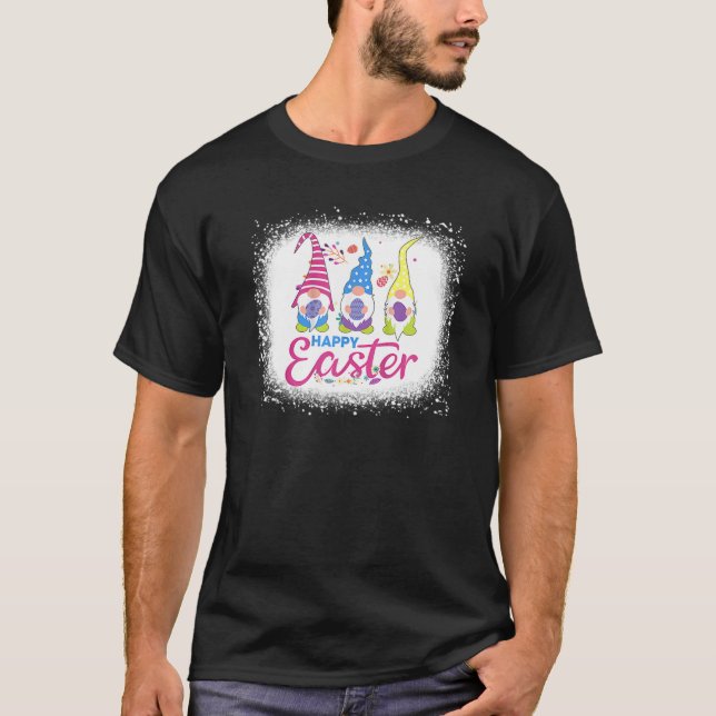 Bleached Easter Bunny Spring Gnome Easter Egg Hunt T-Shirt (Front)