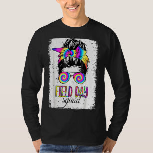 Bleached Field Day Squad Messy Bun Tie Dye T-Shirt