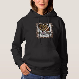 Bleached Football Game Day Vibes Football Mom Leop Hoodie
