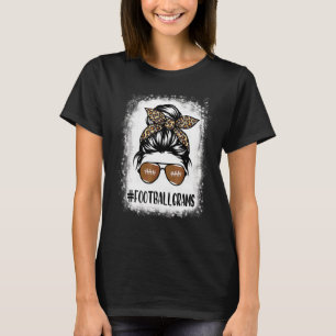 Bleached Football Grams Life With Leopard Messy Bu T-Shirt