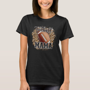 Bleached Football Mama Life Leopard Player T-Shirt