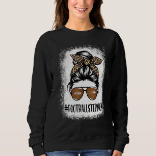 Bleached Football Stepmom Life With Leopard Messy Sweatshirt
