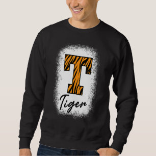 Bleached Football Tigers School Sports Fan Team Sp Sweatshirt
