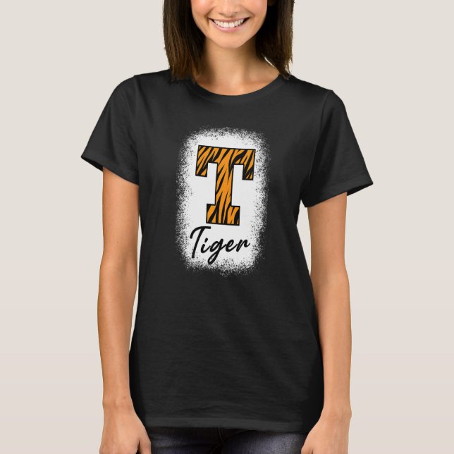 Bleached Football Tigers School Sports Fan Team Sp T-Shirt (Front)