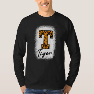 Bleached Football Tigers School Sports Fan Team Sp T-Shirt