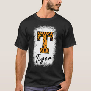 Bleached Football Tigers School Sports Fan Team Sp T-Shirt