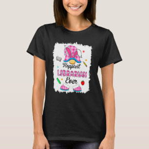 Bleached Funny Hoppiest Librarian Plaid Gnome Bunn T-Shirt