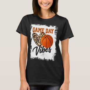 Bleached Game Day Vibes Basketball Fan Mum Grandma T-Shirt