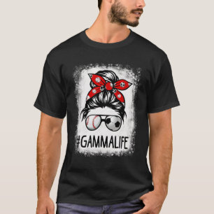 Bleached Gamma Life Soccer Messy Bun Bysebyll Game T-Shirt