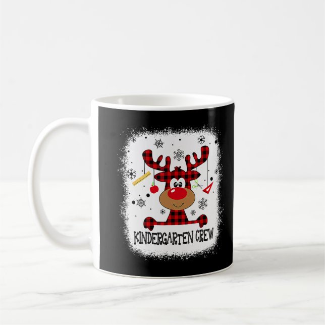 Bleached Kindergarten Crew Reindeer Funny Kinder C Coffee Mug (Left)