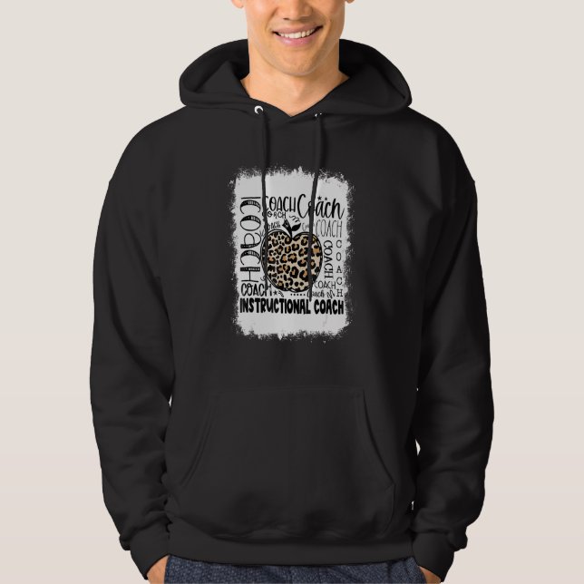 Bleached Leopard Instructional Coach Typography Te Hoodie (Front)