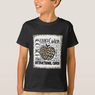 Bleached Leopard Instructional Coach Typography Te T-Shirt