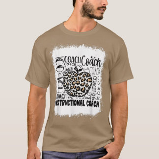 Bleached Leopard Instructional Coach Typography Te T-Shirt