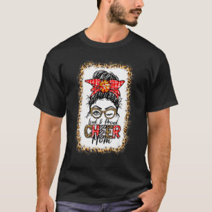Bleached Leopard Loud & Proud Cheer Mum Messy Bun T-Shirt