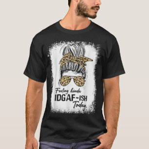 Bleached Leopard Messy Bun Women Funny Saying Moth T-Shirt