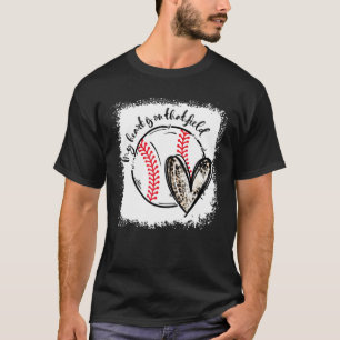 Bleached Leopard My Heart Is On That Field Basebal T-Shirt