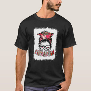 Bleached Leopard One Loved Librarian Bookworm Vale T-Shirt