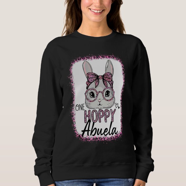 Bleached Leopard Pink Sunglasses Bunny One Hoppy A Sweatshirt (Front)