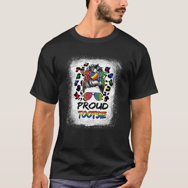 Bleached Leopard Proud Tootsie Lgbtq Pride Month M T-Shirt (Front)
