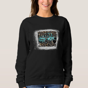 Bleached Leopard Raised On Backroads Country Music Sweatshirt