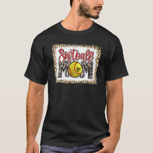 Bleached Leopard Softball Mum Softball Game Day Vi T-Shirt