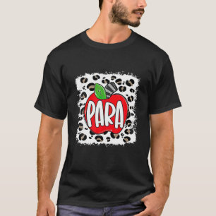 Bleached Leoprad Apples Happy First Day Of School T-Shirt