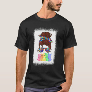 Bleached Lesbian Pride Cat Lgbt Gay Flag Cute Hers T-Shirt