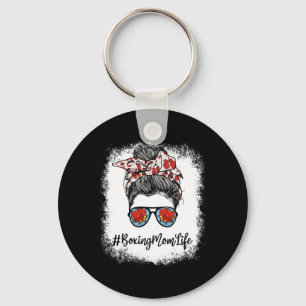 Bleached Life Boxing Mum Leopard Messy Bun Gles Key Ring